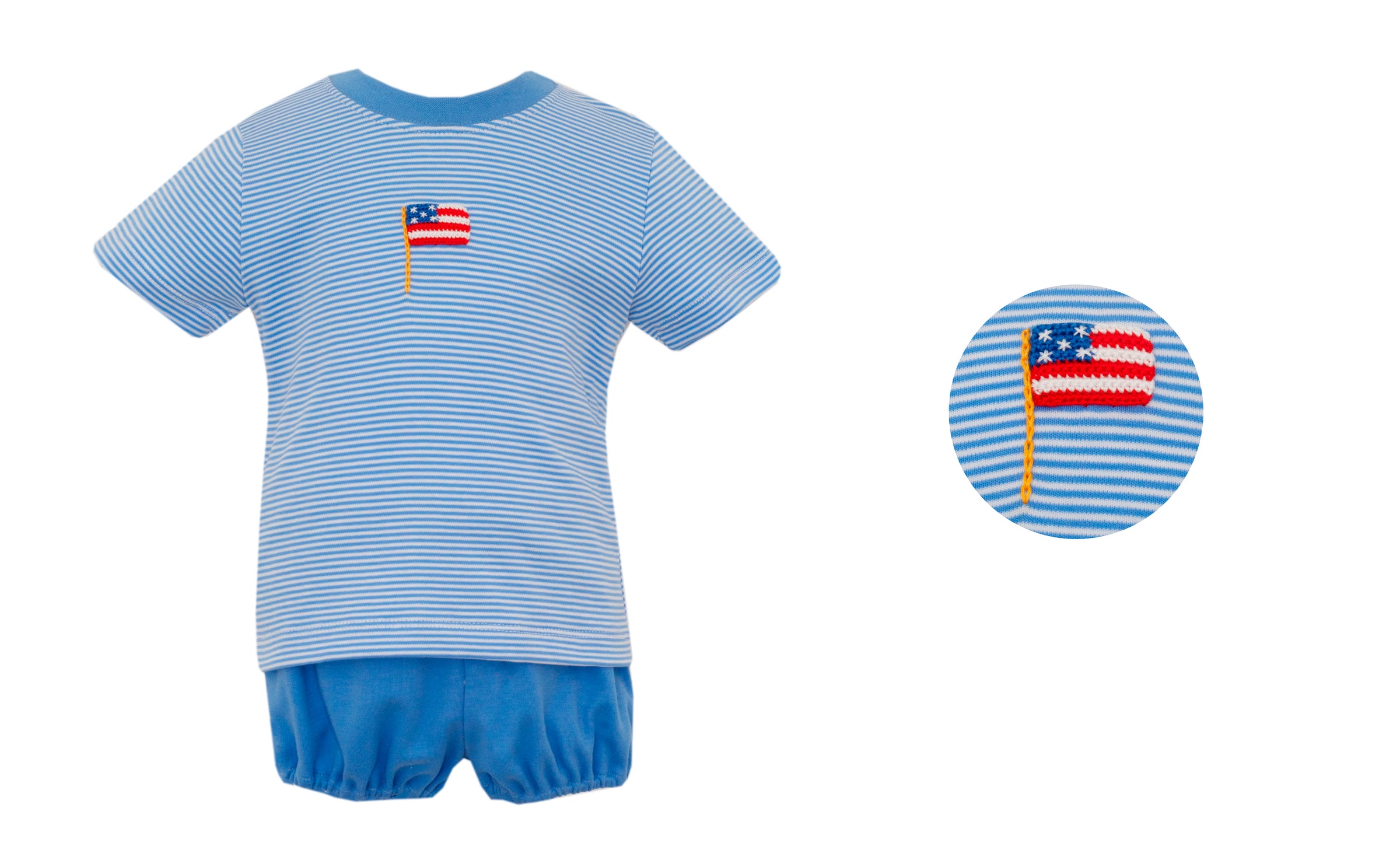 Flags - Periblue knit stripe T-shirt set