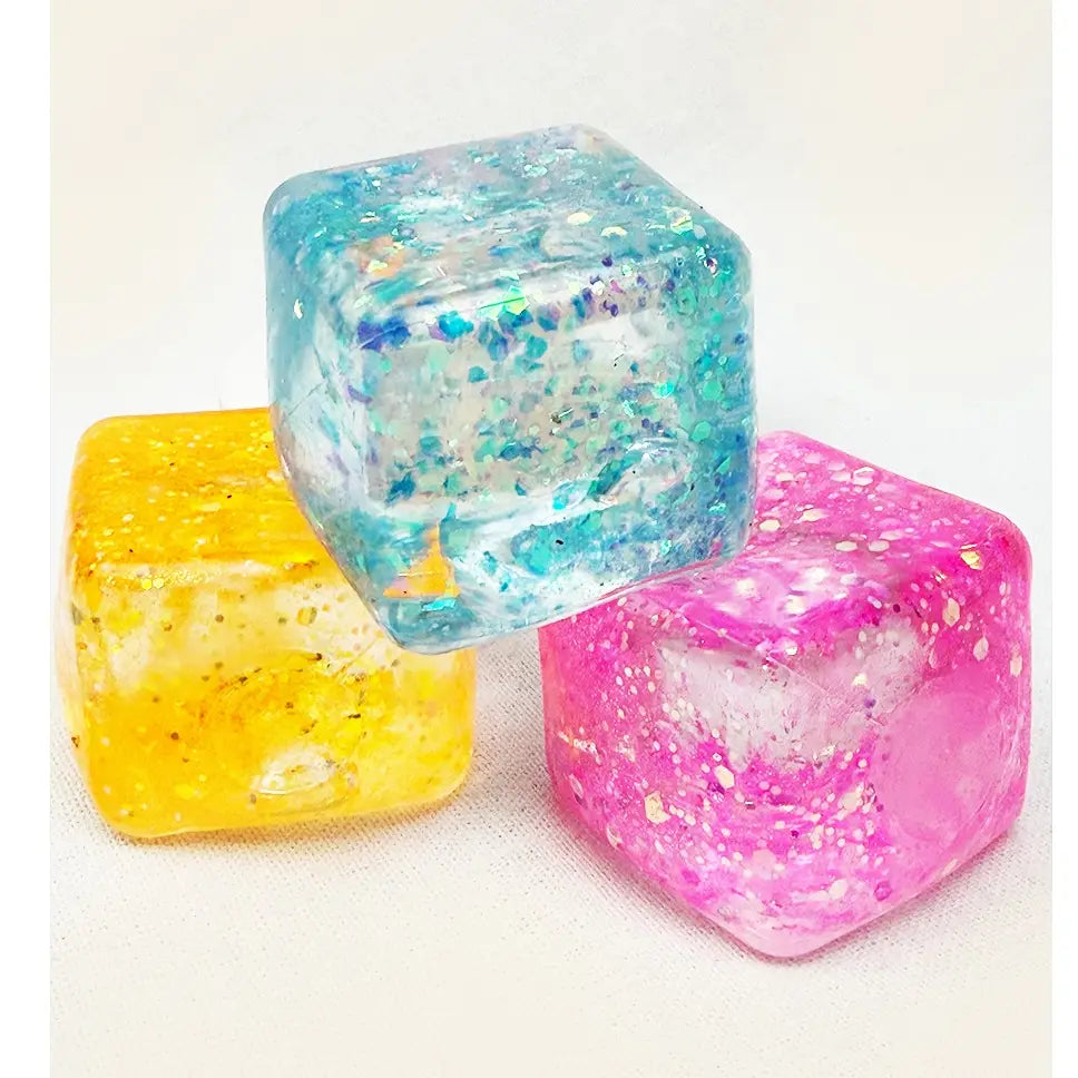 Glitter Ice Cube Squishy Toy