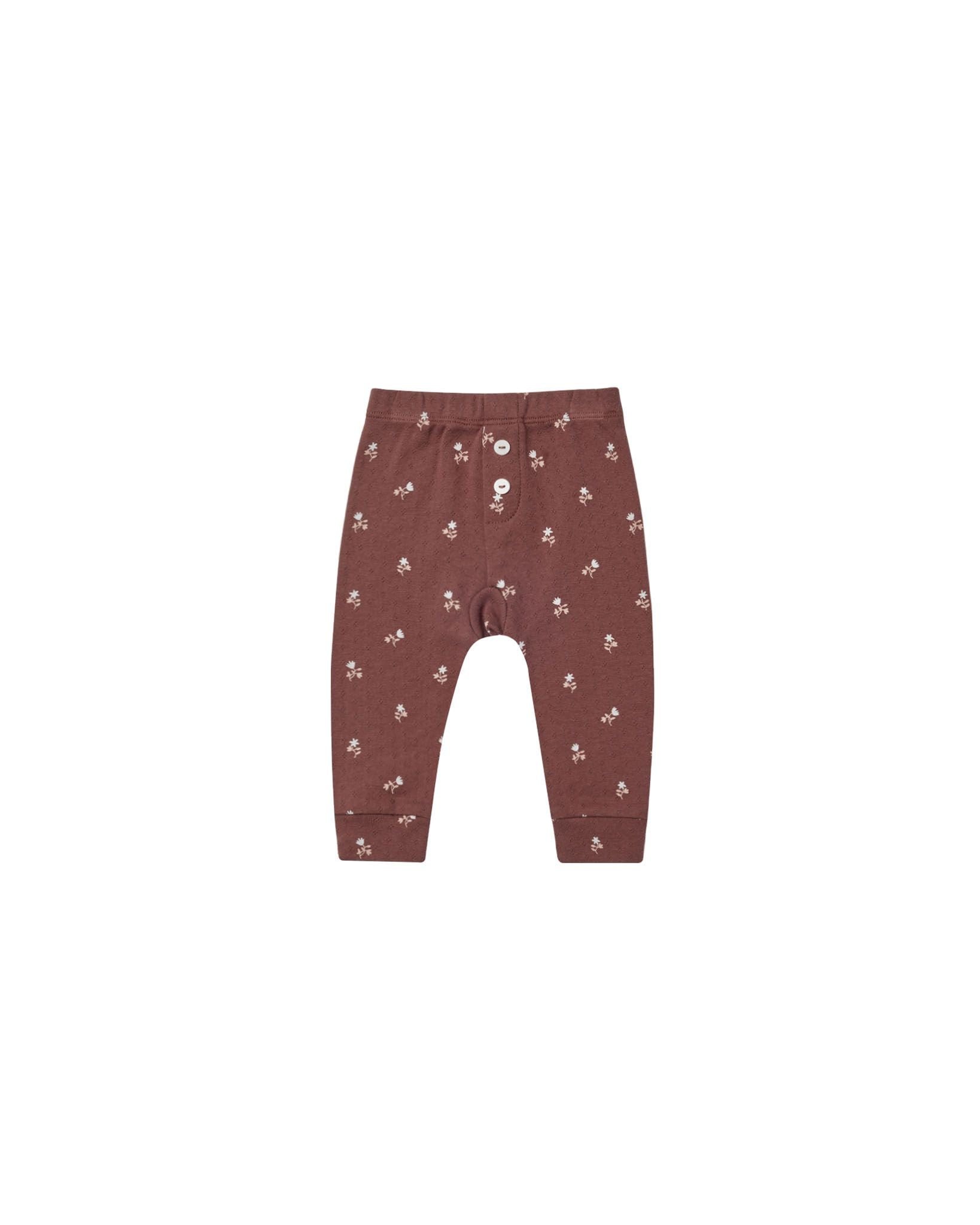 pointelle legging - plum fleur