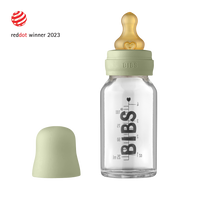 BIBS Baby Glass Bottle Complete Set - 110ml | Sage