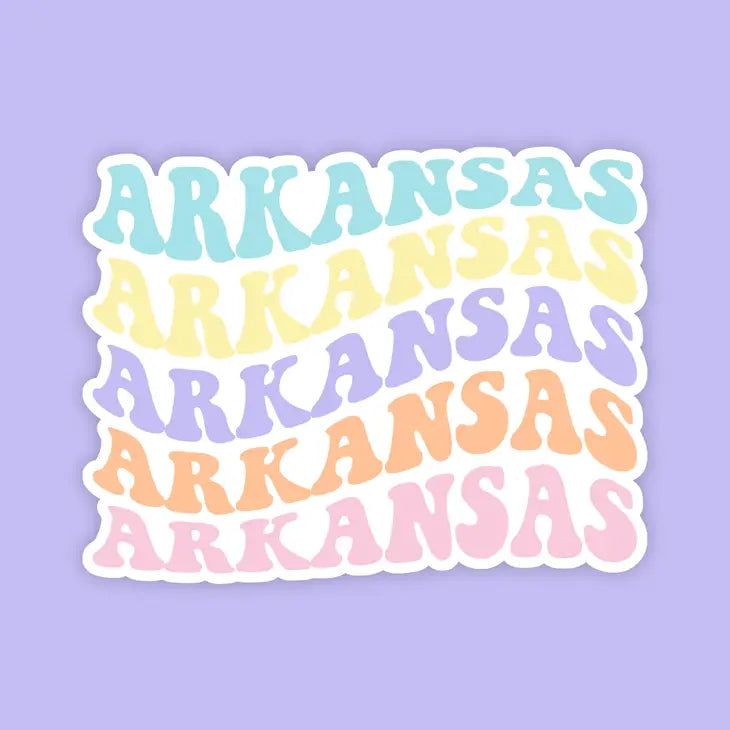 Arkansas Beachy State Name Sticker