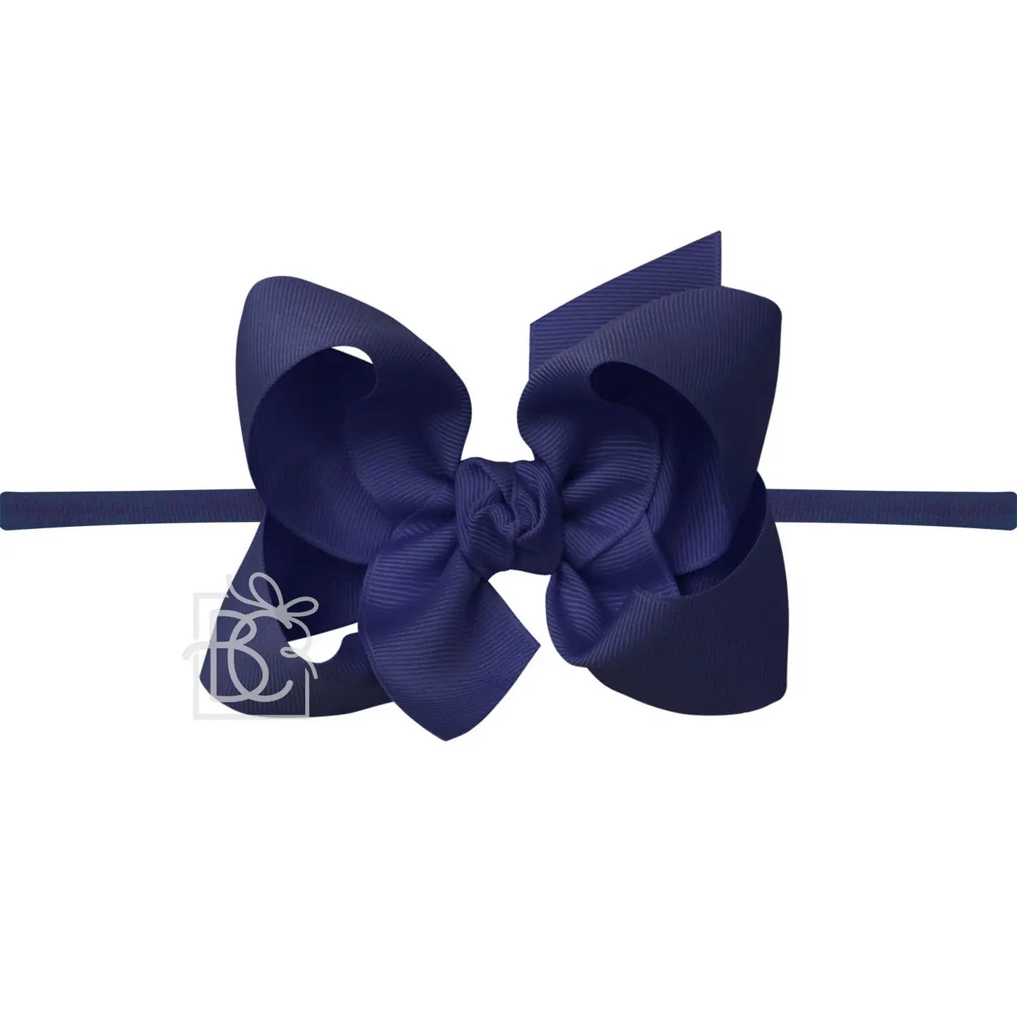 5.5"  Nylon Pantyhose Headband Bow | Navy