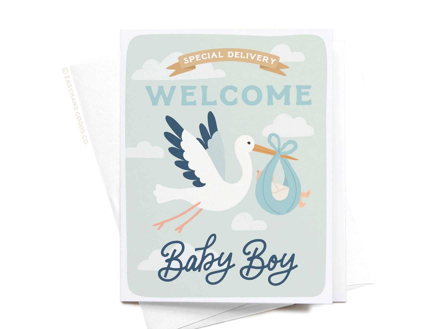 Special Delivery Welcome Baby Boy Greeting Card