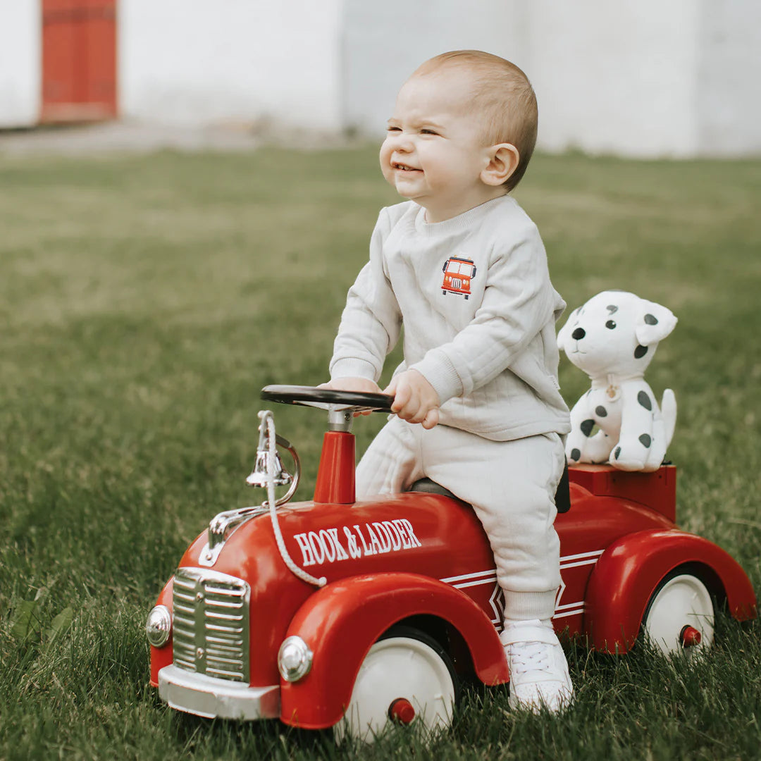 Fire Truck Print Quilted Jersey Set