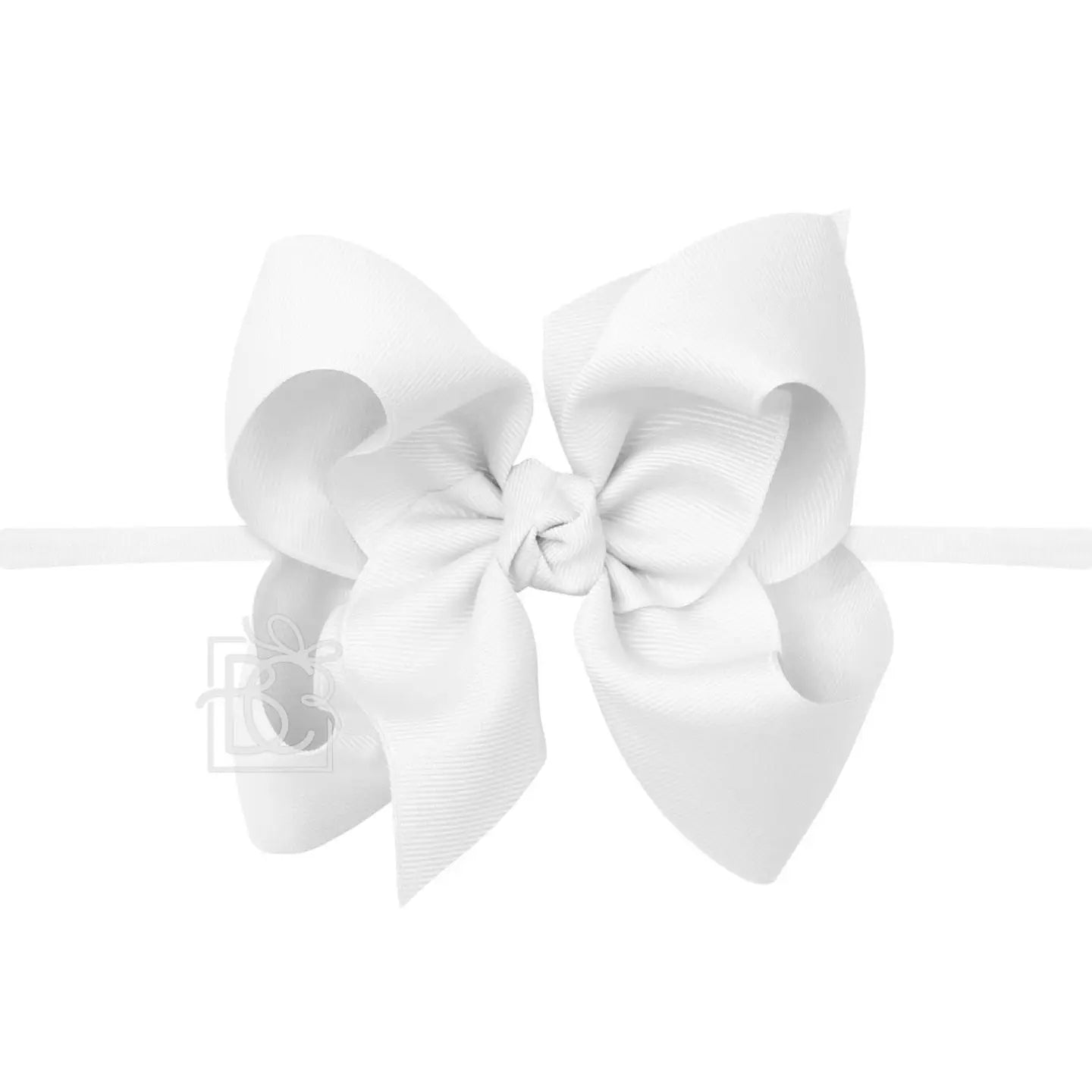 5.5" Nylon Pantyhose Headband Bow | White