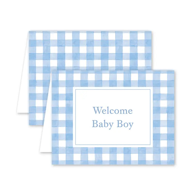Gingham Baby Blue