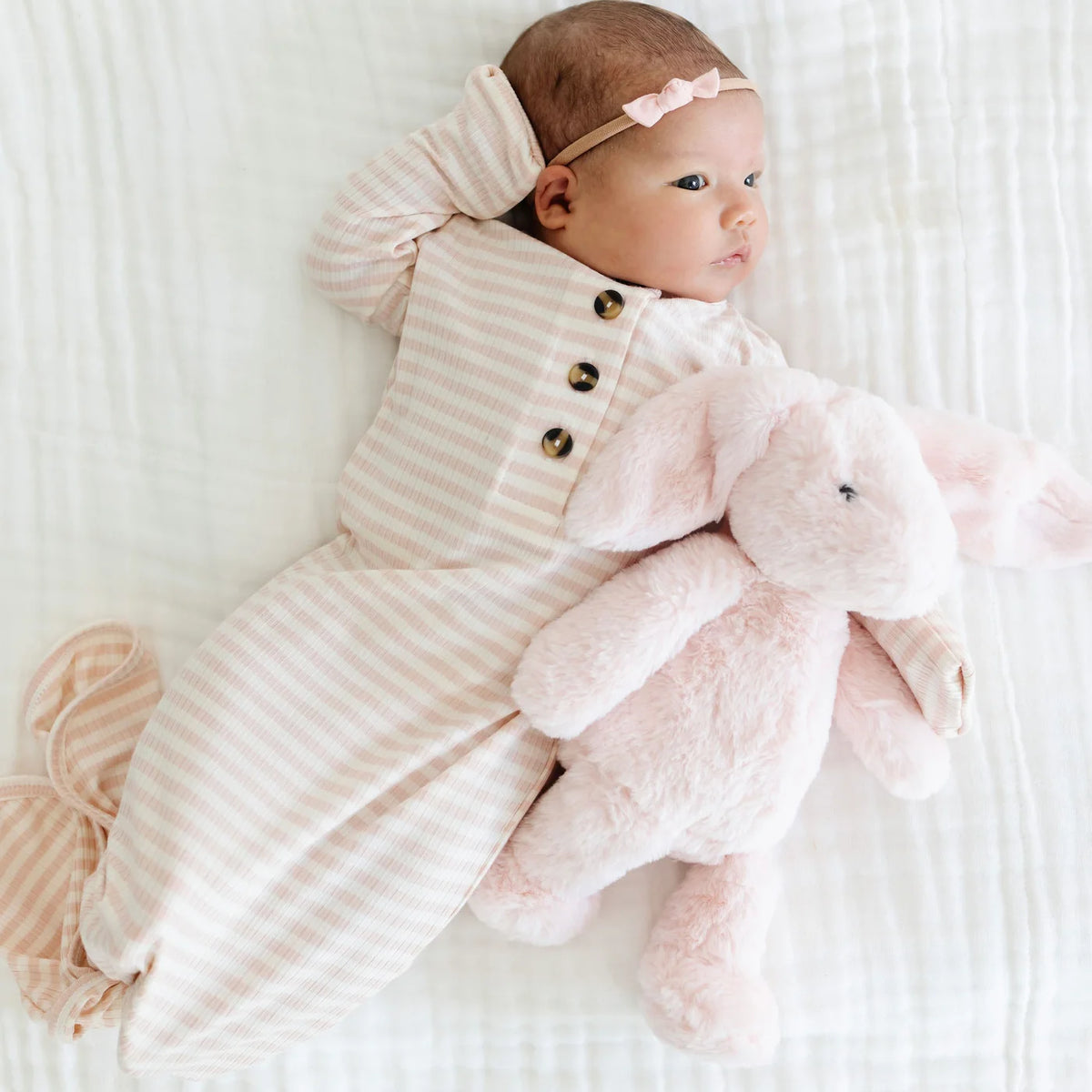 Harper Ribbed Knotted Gown | NB-3M