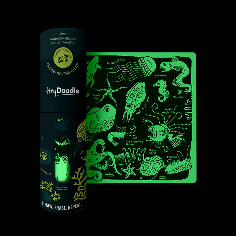 Glow-in-The-Deep Mini Coloring & Doodle Mat