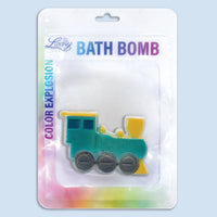 Bath Bomb with Rainbow Burst of Color - Train Engine