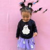 Girly Ghost Patch Halloween Sweatshirt