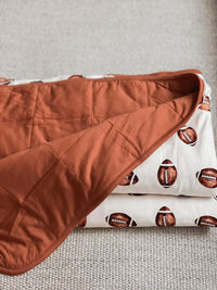 Football Print Bamboo Blanket
