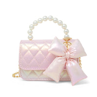 Shiny Quilted Fluffy Bow Handbag