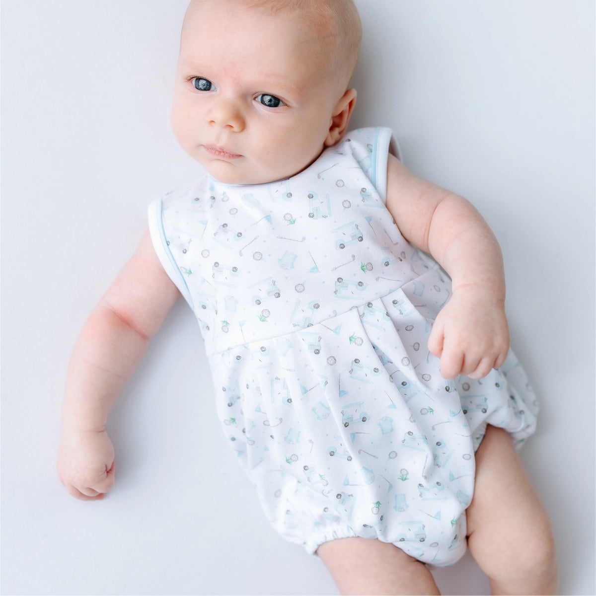 Little Golfer Print Bubble - Blue