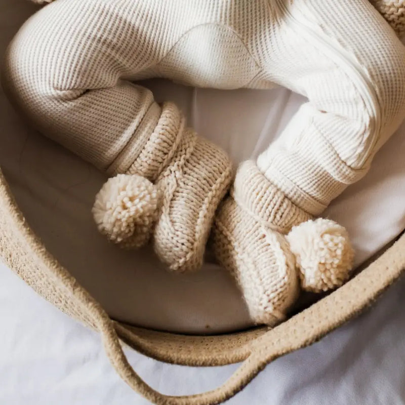 Garter Stitch Baby Booties | NB-3M