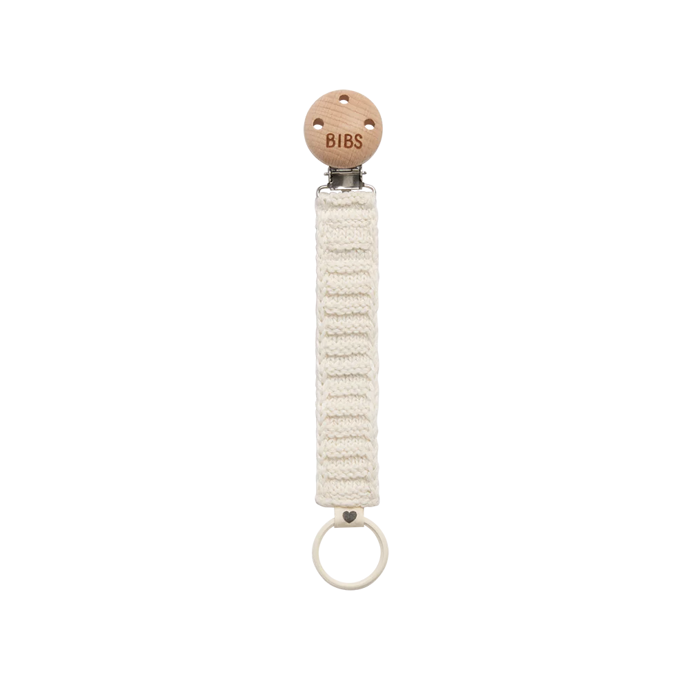 Pacifier Clip Knitted - Ivory