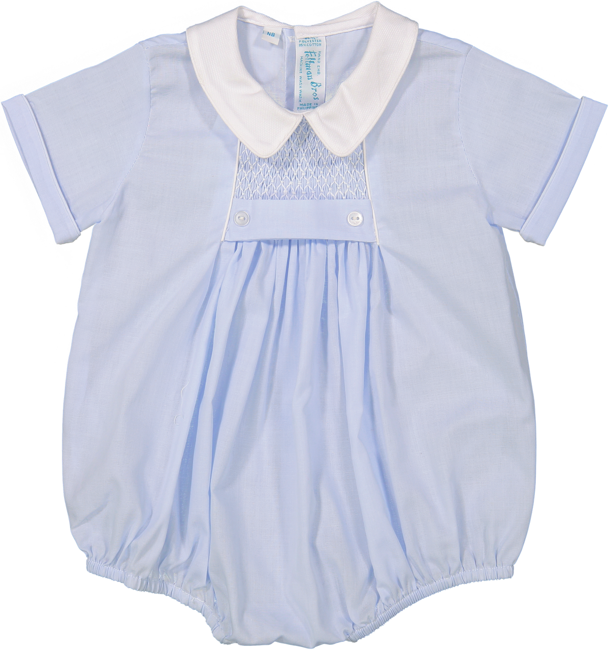 Chevron Smocked Creeper || Blue