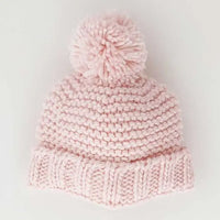 Blush Pink Garter Stitch Beanie