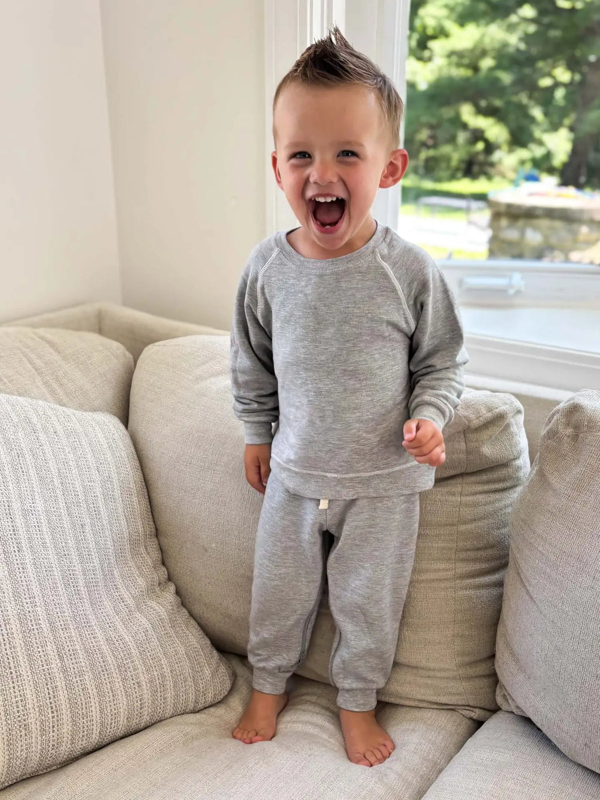Fleece Sweatsuit || heather grey