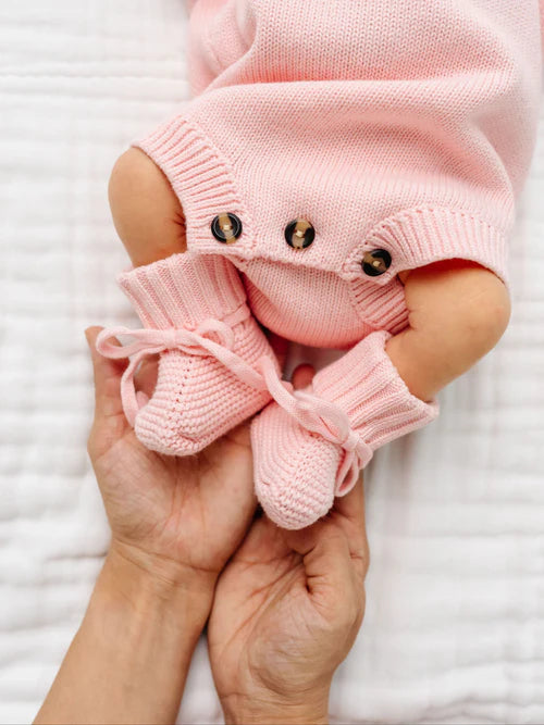 Knit Booties - Blush