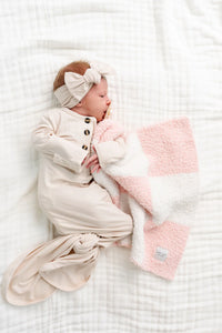 Chenille Lovey - Blush Check