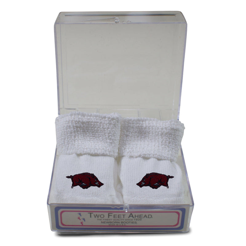 Razorback Baby Bootie | White Applique