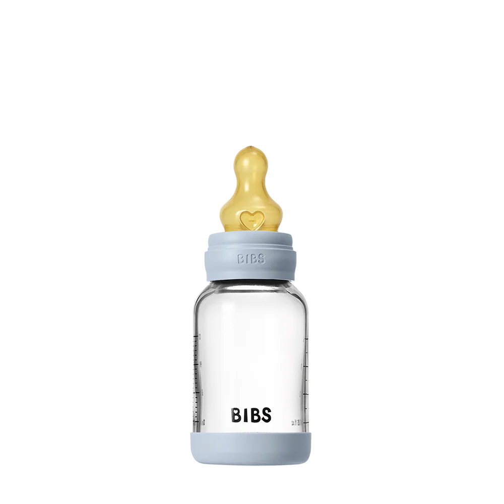 BIBS Glass Bottle Set - 4oz Baby Blue