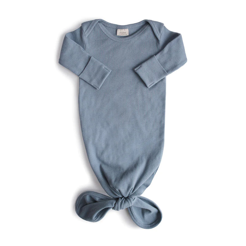 Ribbed Knotted Baby Gown - Tradewinds