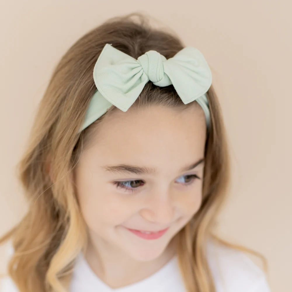 Knotted Bow Headband ||Basil