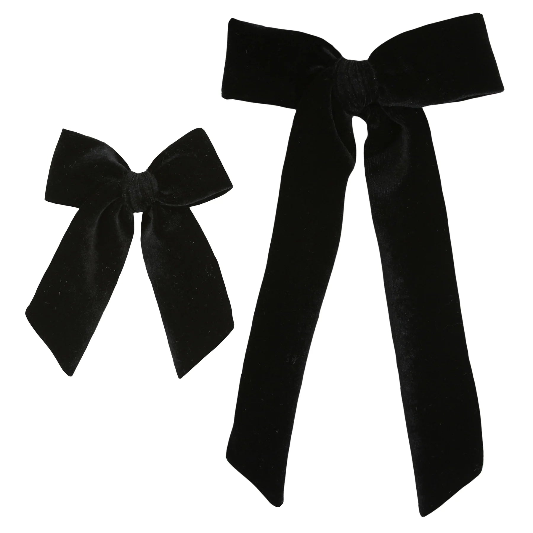Velvet Sash - Black Bow Clip