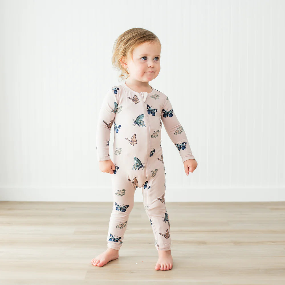 Zippered Romper || Blush Butterfly