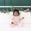Ribbed Ruffle Zipper Footie - Blush