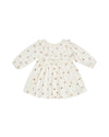 long sleeve ruffle v dress - rose fleur