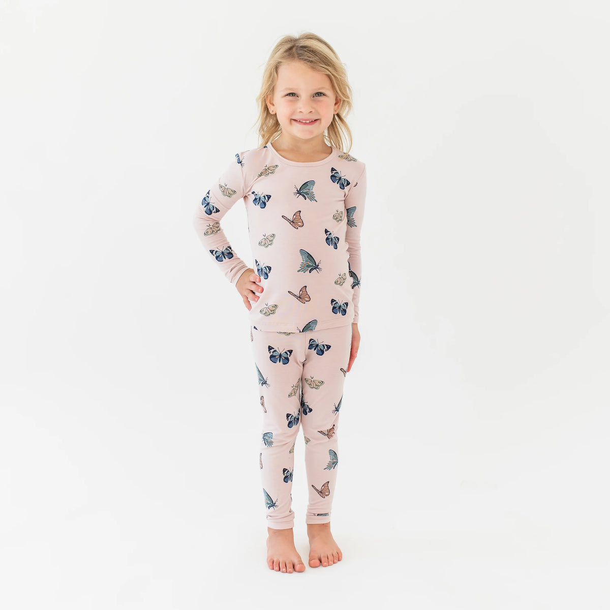 Long Sleeve Pajamas || Blush Butterfly