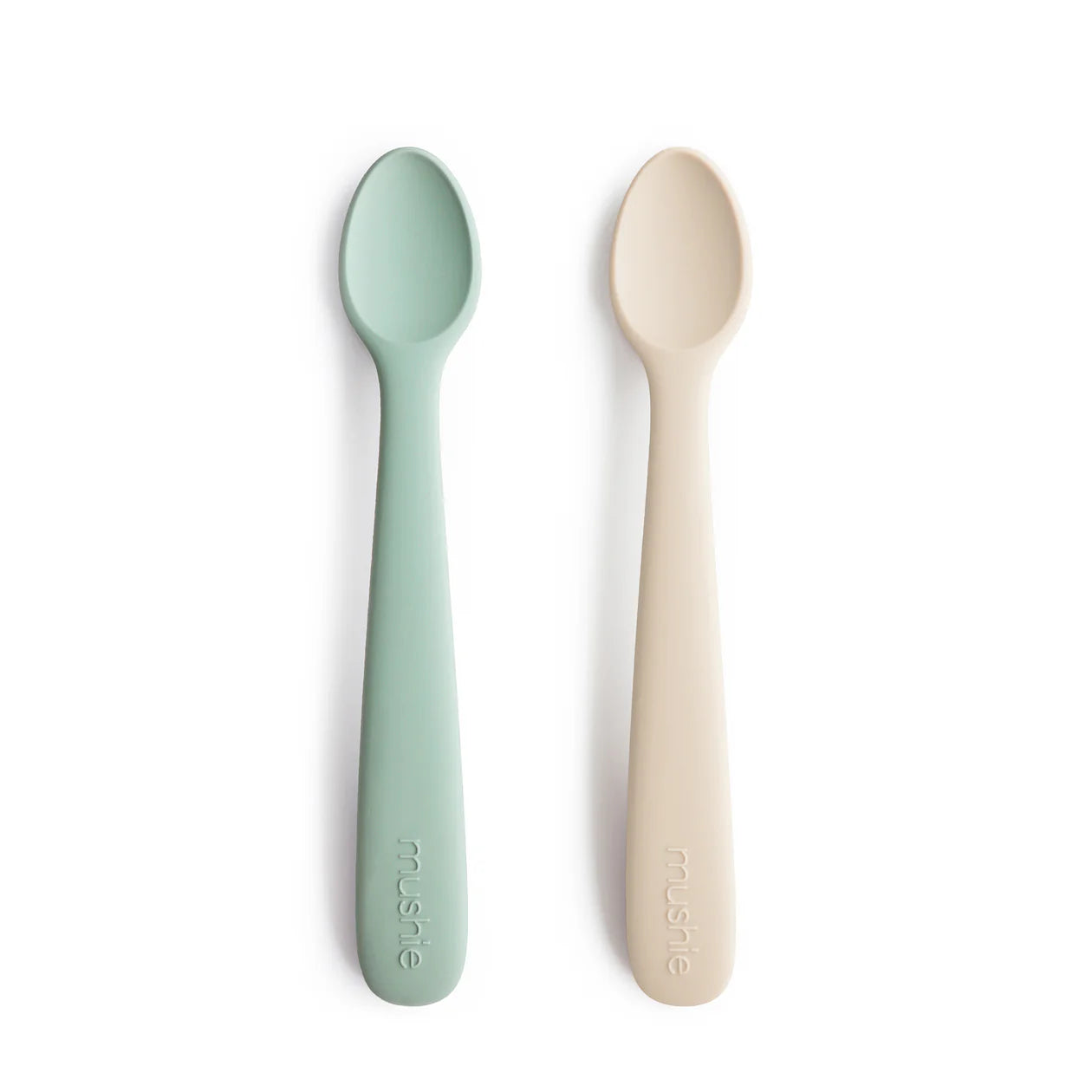 Silicone Feeding Spoons | Cambridge Blue/Shifting Sand