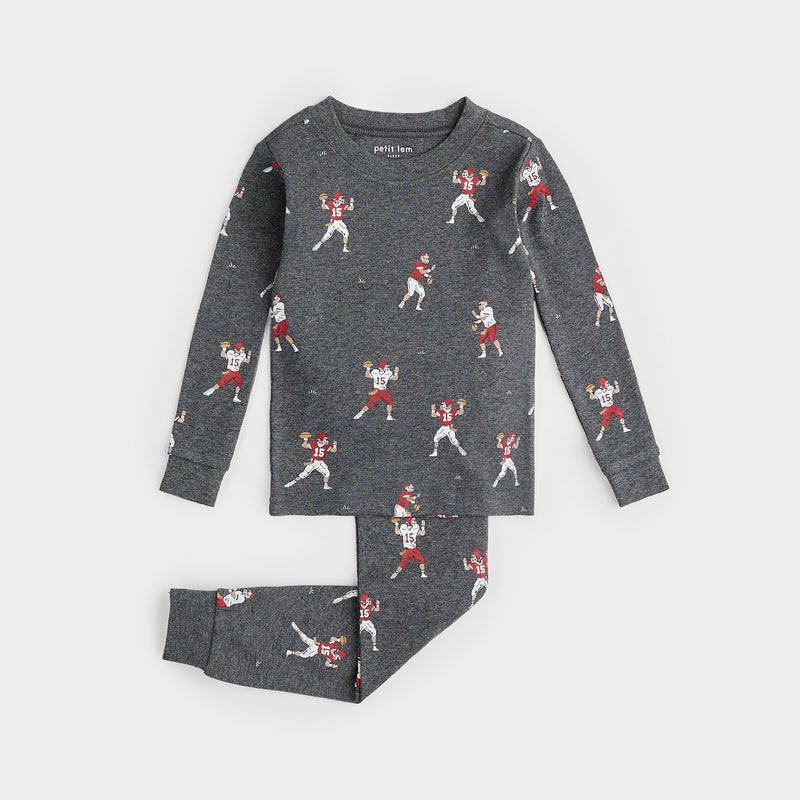 Quarterback Print Heather PJ Set