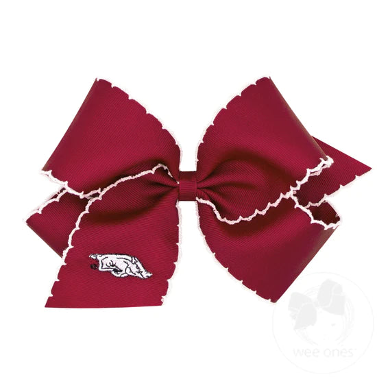 Large Arkansas Embroidered Hair Bow