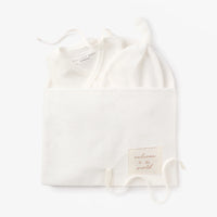 White Velour Welcome to the World Set - NB