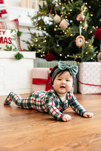 Zippered Footie - Holiday Plaid