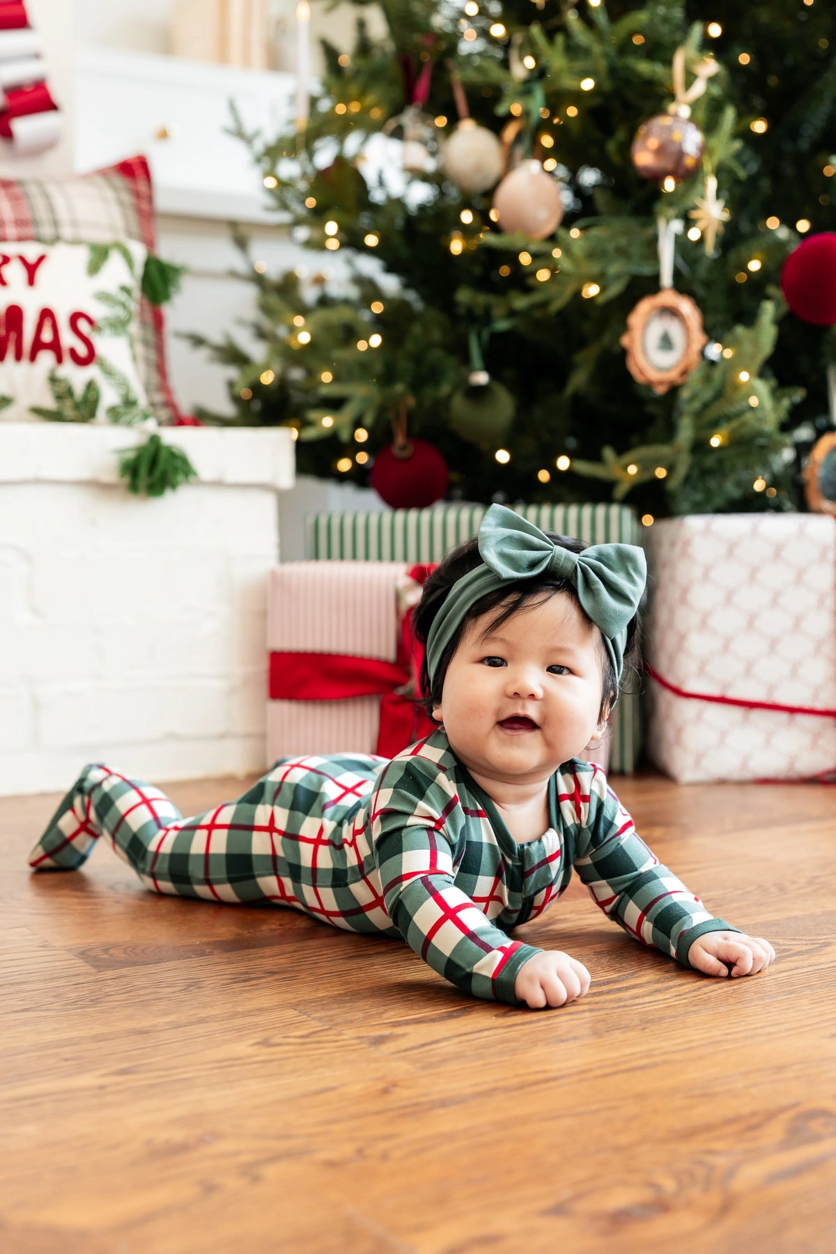 Zippered Footie - Holiday Plaid