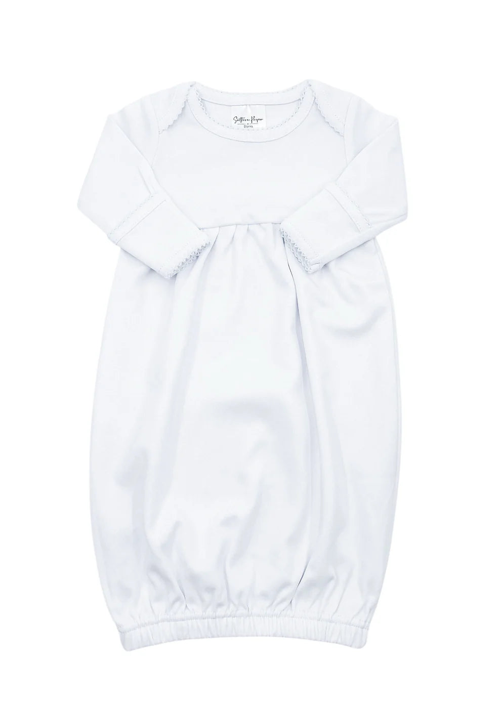 Gowns - Picot Trim | White w/ White
