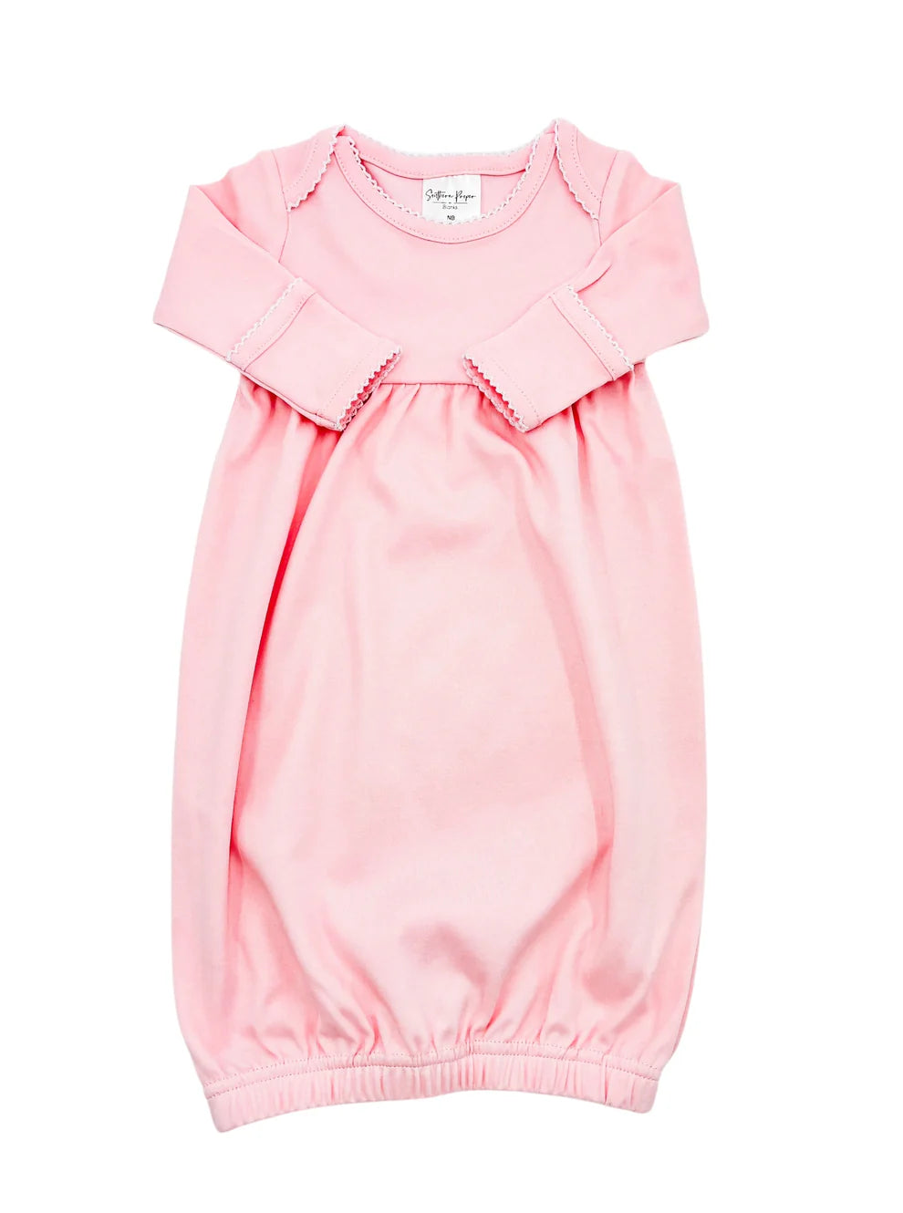 Gowns - Picot Trim | Pink w/ White