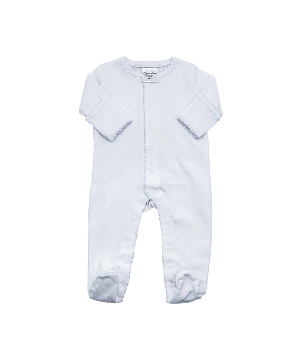 Footies - Picot Trim | White w/ White