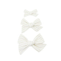 Cotton Bow - Ivory Stripe Clip