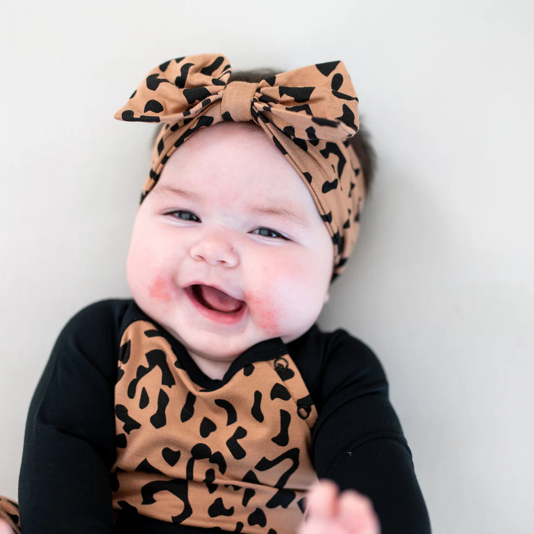 Bow Headband || Latte Leopard