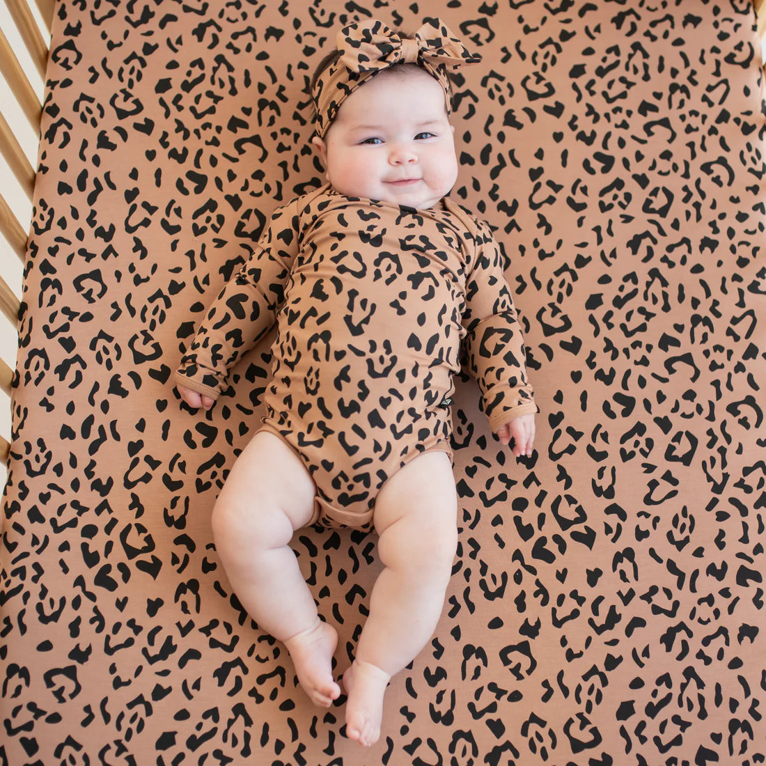 Bow Headband || Latte Leopard