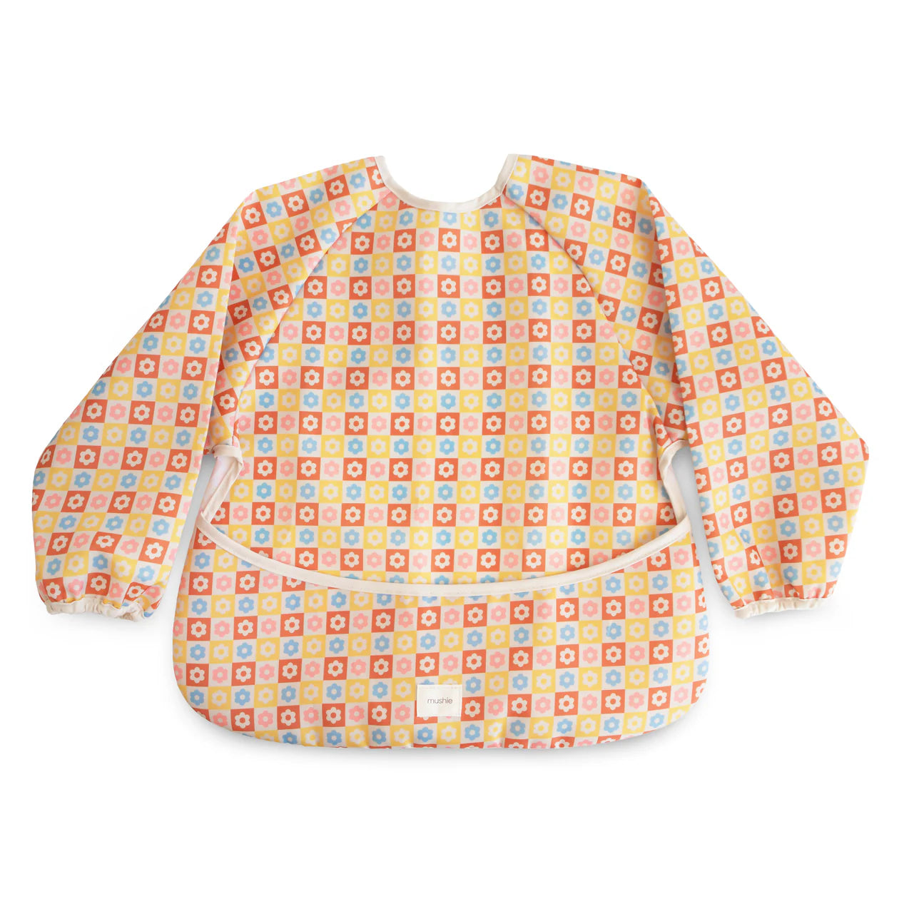 Long Sleeve Bib - Happy Flowers Check