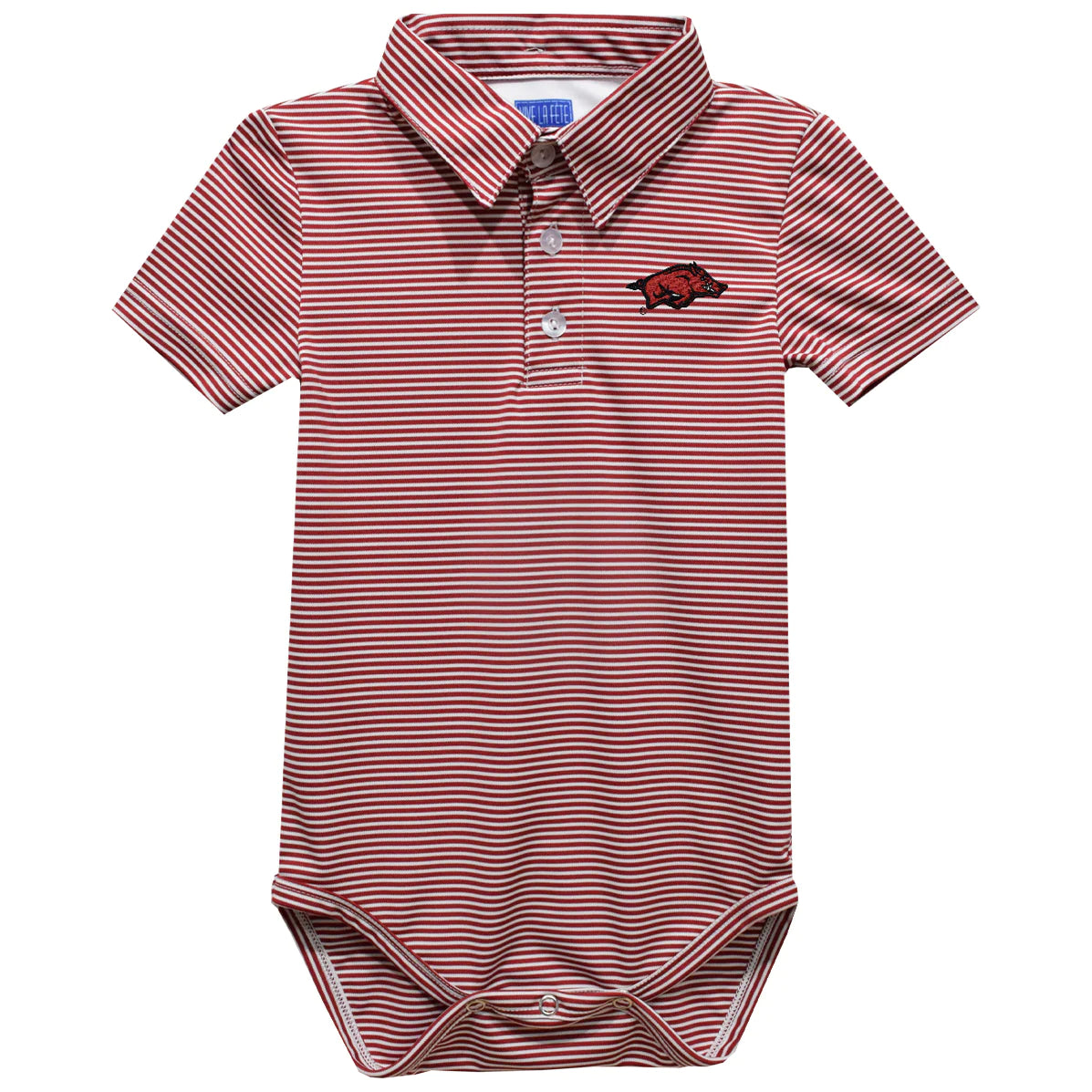 Arkansas Razorbacks Pencil Stripe Polo Onesie