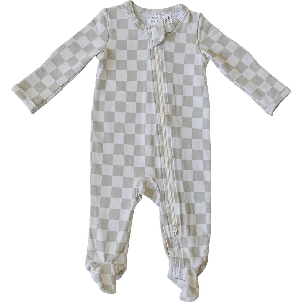 Taupe Checkered Zipper