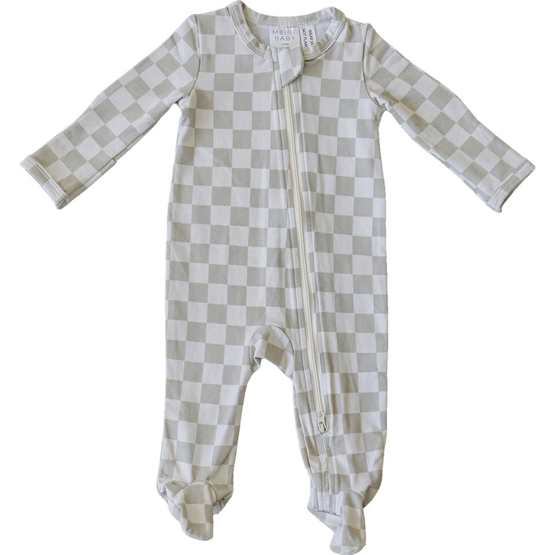 Taupe Checkered Zipper