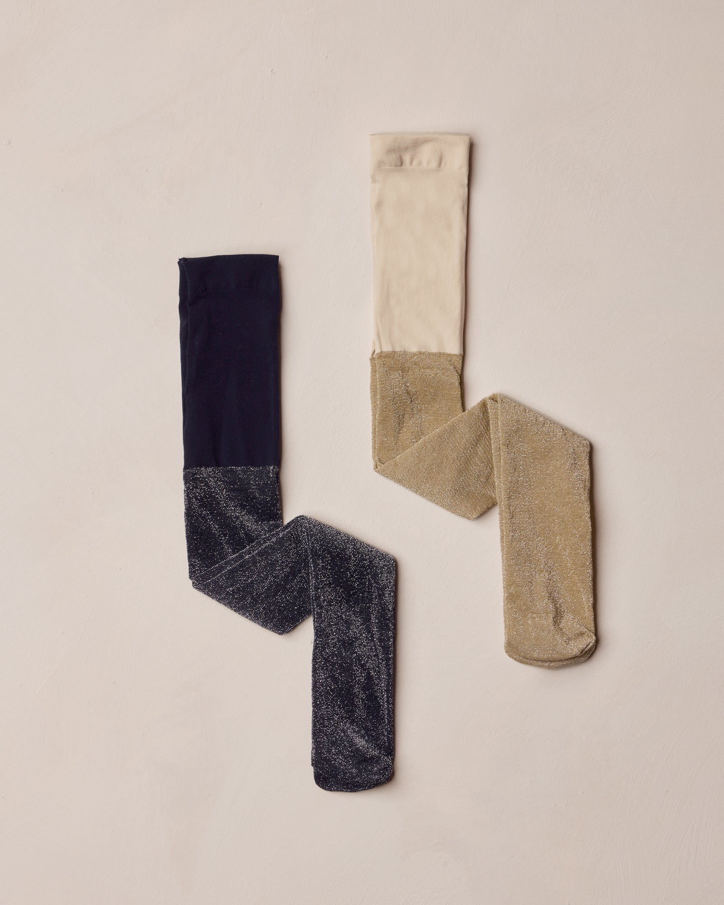 Shimmer Tights | Ecru, Black